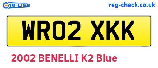 WR02XKK are the vehicle registration plates.