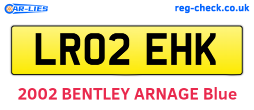 LR02EHK are the vehicle registration plates.