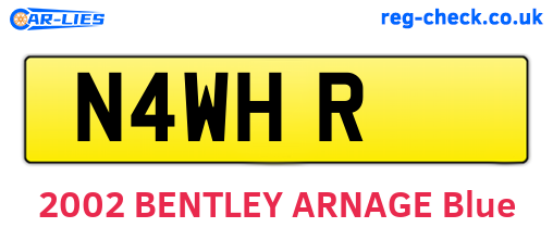 N4WHR are the vehicle registration plates.