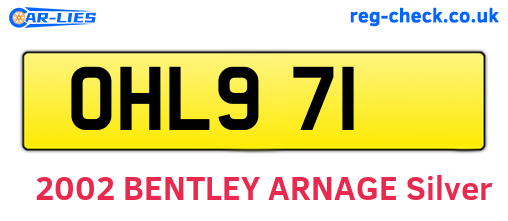 OHL971 are the vehicle registration plates.
