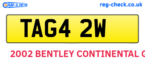TAG42W are the vehicle registration plates.