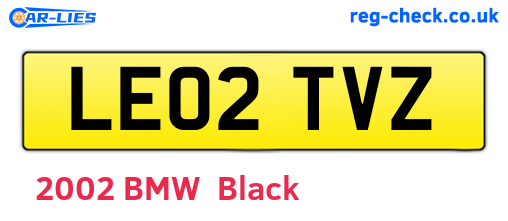 LE02TVZ are the vehicle registration plates.
