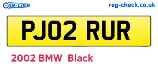 PJ02RUR are the vehicle registration plates.