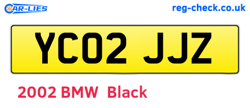 YC02JJZ are the vehicle registration plates.