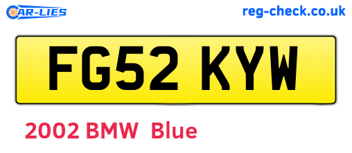 FG52KYW are the vehicle registration plates.
