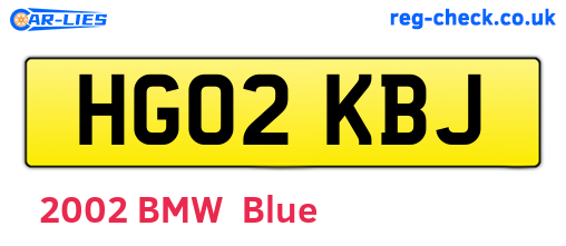 HG02KBJ are the vehicle registration plates.