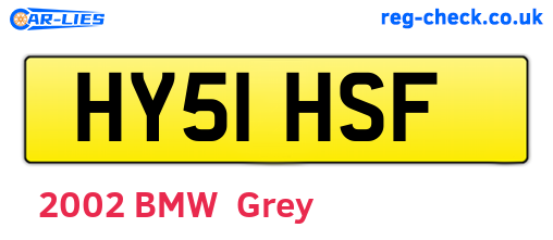 HY51HSF are the vehicle registration plates.