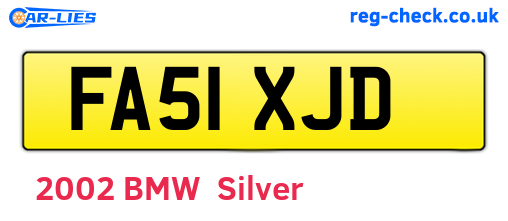 FA51XJD are the vehicle registration plates.