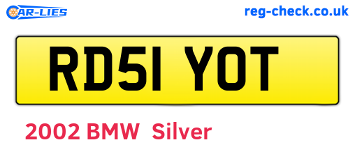 RD51YOT are the vehicle registration plates.