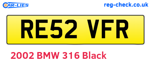 RE52VFR are the vehicle registration plates.