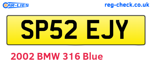 SP52EJY are the vehicle registration plates.