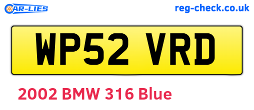 WP52VRD are the vehicle registration plates.