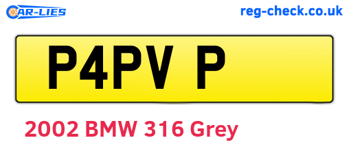 P4PVP are the vehicle registration plates.