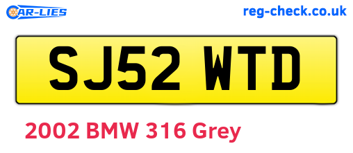 SJ52WTD are the vehicle registration plates.