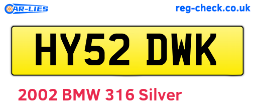 HY52DWK are the vehicle registration plates.