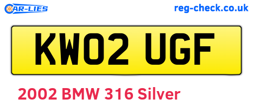 KW02UGF are the vehicle registration plates.