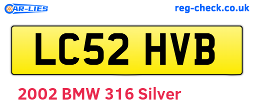 LC52HVB are the vehicle registration plates.