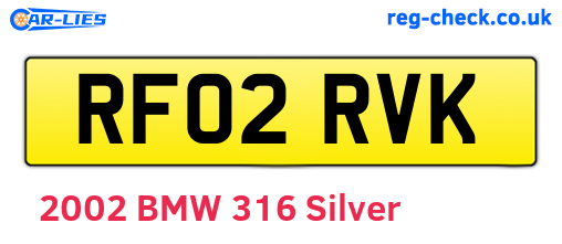 RF02RVK are the vehicle registration plates.