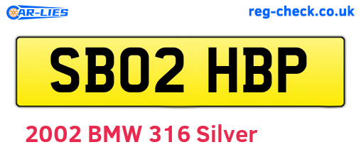 SB02HBP are the vehicle registration plates.