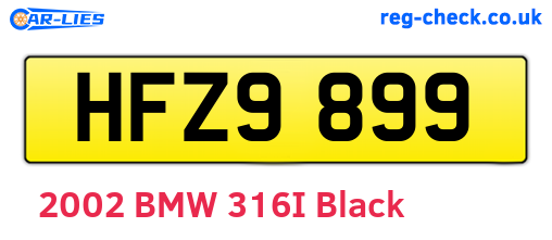 HFZ9899 are the vehicle registration plates.