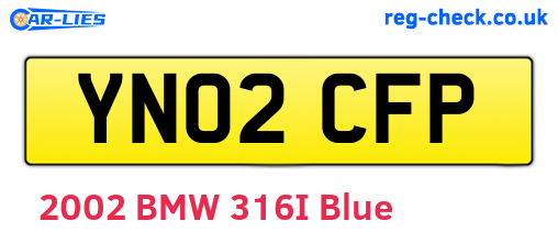YN02CFP are the vehicle registration plates.