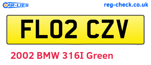 FL02CZV are the vehicle registration plates.
