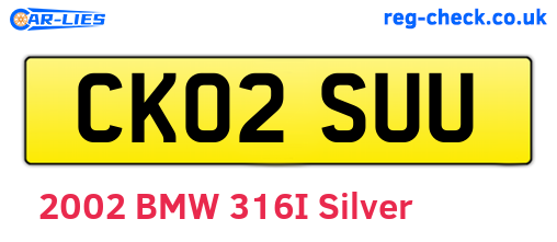 CK02SUU are the vehicle registration plates.