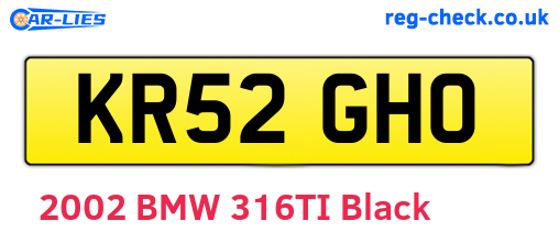 KR52GHO are the vehicle registration plates.