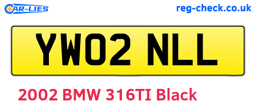 YW02NLL are the vehicle registration plates.