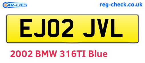 EJ02JVL are the vehicle registration plates.
