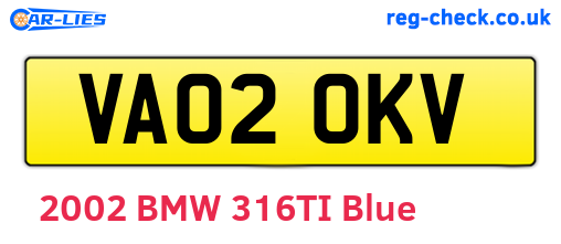 VA02OKV are the vehicle registration plates.