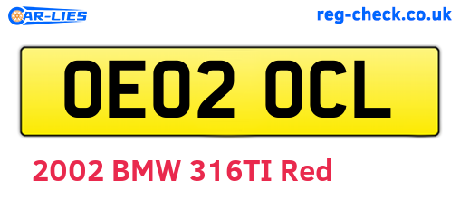 OE02OCL are the vehicle registration plates.