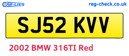 SJ52KVV are the vehicle registration plates.