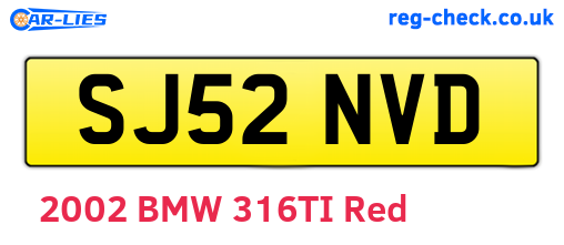 SJ52NVD are the vehicle registration plates.