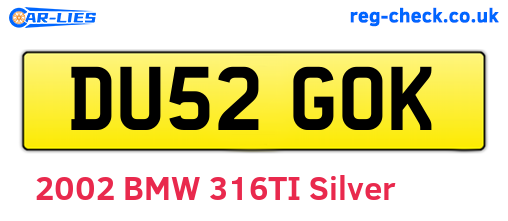 DU52GOK are the vehicle registration plates.
