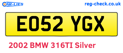 EO52YGX are the vehicle registration plates.