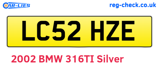 LC52HZE are the vehicle registration plates.