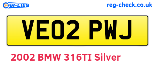 VE02PWJ are the vehicle registration plates.