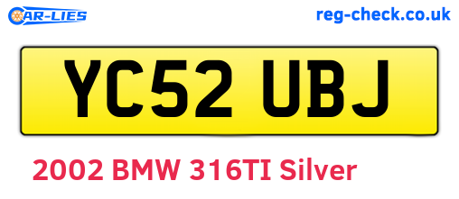YC52UBJ are the vehicle registration plates.
