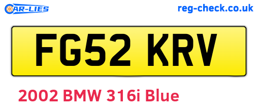 FG52KRV are the vehicle registration plates.