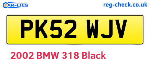 PK52WJV are the vehicle registration plates.