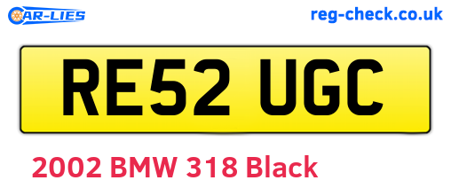 RE52UGC are the vehicle registration plates.