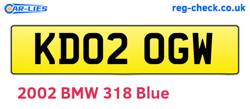 KD02OGW are the vehicle registration plates.