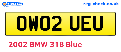 OW02UEU are the vehicle registration plates.