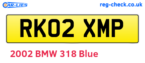 RK02XMP are the vehicle registration plates.