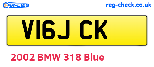 V16JCK are the vehicle registration plates.
