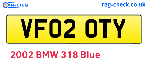 VF02OTY are the vehicle registration plates.