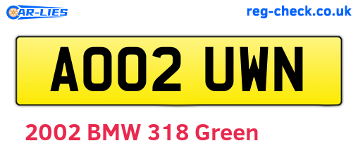 AO02UWN are the vehicle registration plates.