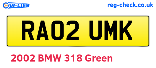 RA02UMK are the vehicle registration plates.