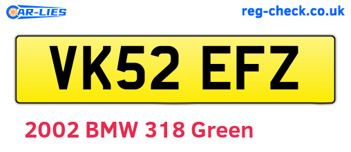 VK52EFZ are the vehicle registration plates.